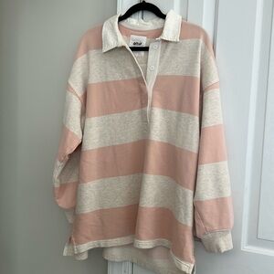 Aerie Sweatshirt. Pullover 
 Prep Rally Rugby Sweatshirt 
Medium
